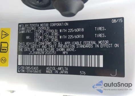 2015 Lexus Nx 200T z USA, uszkodzony, nr VIN JTJYARBZ8F2020751